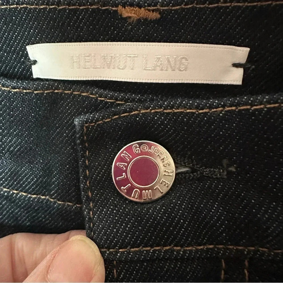 Helmut Lang Dark Wash Jeans Size 28 Long Classic Wash Staple Slim Leg High Rise - Picture 3 of 9